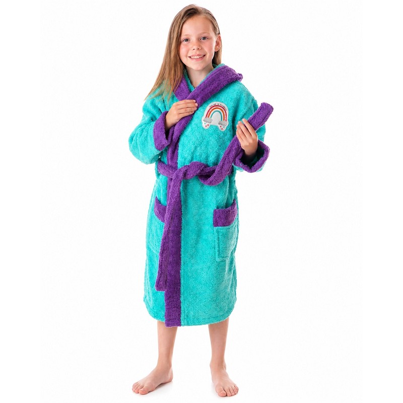Comprar Albornoz Infantil Niña Algodón Natural 100% Capucha y Bolsi...
