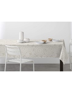 Mantel Antimanchas Beige Mandala de Dhestia
