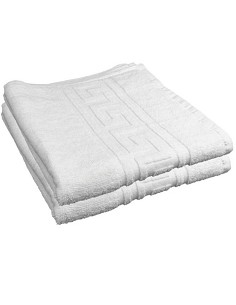 Toalla Blanca Hotel 100% Algodón Cardado 500 Gr Cenefa Greca