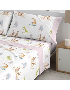 Juego de Sábanas Infantil Corredores Rosa 2