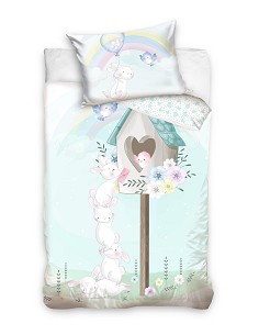 Juego Funda Nórdica de Cuna 100% Algodón Natural Conejo Baby214008