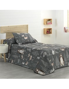 Colcha Bouti Infantil Cama 90 y Cama 105 Patrón Cosido Forest