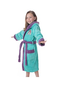 Albornoz Niñas Infantil 100% Algodón Capucha y Bolsillos Nice Shower