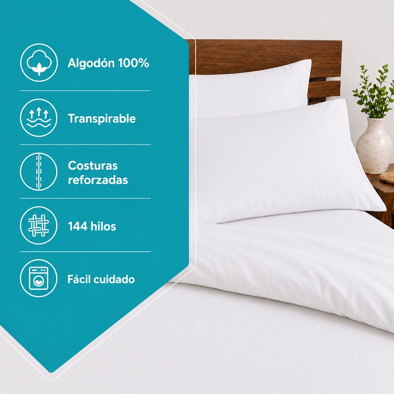 Funda Almohada Solapa 100% Algodón de Dhestia