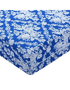 Funda de Colchón Poliéster Cremallera Estampado Flores Azul 2