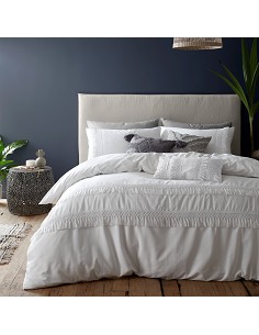 Funda Nórdica Luxury Borlas Bordado 100% Algodón Izmir