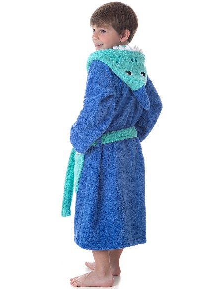 Albornoz Infantil Niño Algodón Natural 100% Capucha y Bolsillos Shark-Boy