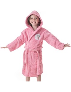 Albornoz Infantil Niña Algodón Natural 100% Capucha y Bolsillos Little Princess