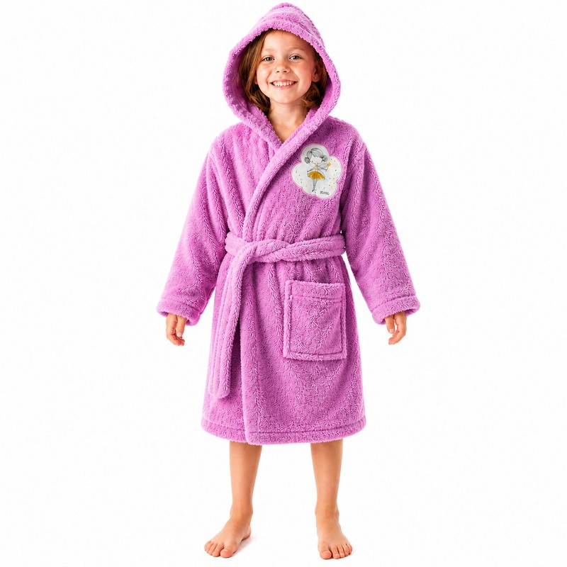 Albornoz Infantil Niña Algodón Natural 100% Capucha y Bolsillos Do Magic