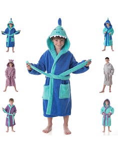 Albornoz Niños Infantil y Juvenil Adolescentes 100% Algodón Capucha y Bolsillos 2