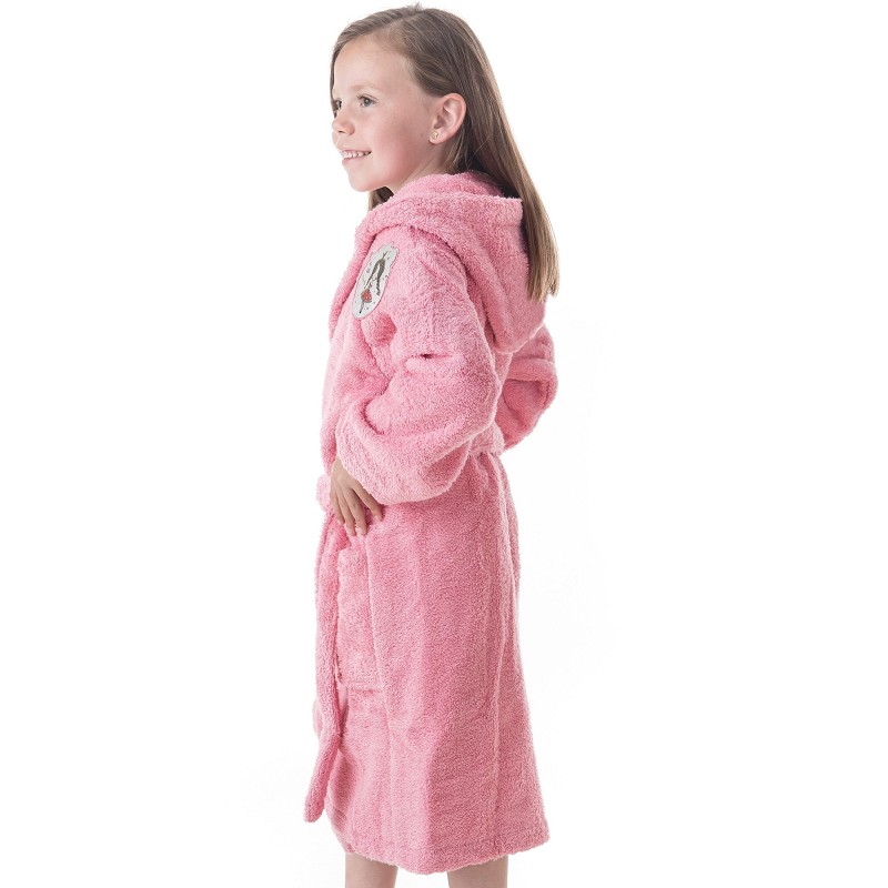 Albornoz Infantil Niña Algodón Natural 100% Capucha y Bolsillos Little Princess