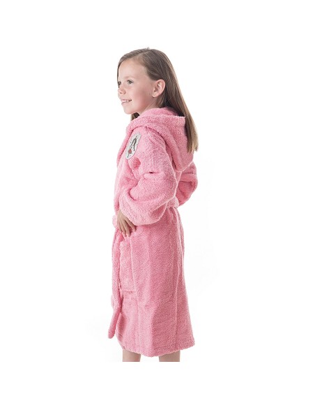 Albornoz Infantil Niña Algodón Natural 100% Capucha y Bolsillos Little Princess